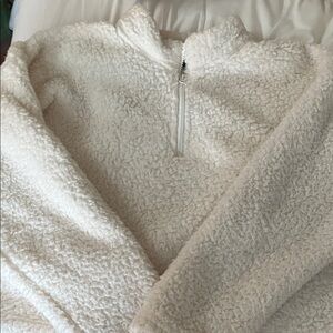 La Hearts Cream Fuzzy Sweater